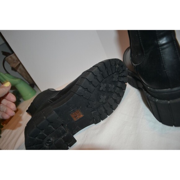 Redo Black Chunky Platform Boots Military Retro Monster - Picture 6 of 7